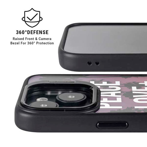 Peace Love And Music iPhone 15 Kickstand Case